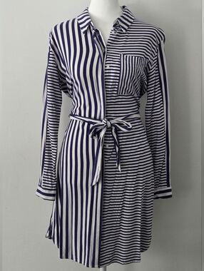 Black Tape_ Navy and White Striped Top